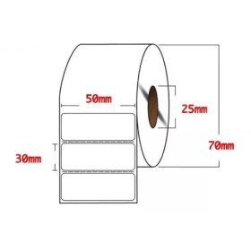 Rollo etiqueta adhesiva Semibrillo para Zebra 30x50 500 Uni Etiquetas adhesivas térmicas