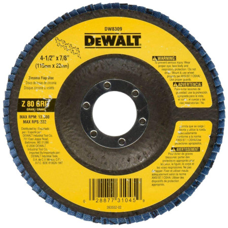 Disco de Lija Traslapado 4.5" Dewalt - Todos los Granos Lijas
