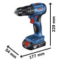 Kit Taladro Percutor GSB 185-LI + Llave de Impacto GDR 18V-200 Brushless + 2 Baterías 2.0Ah Bosch precio online