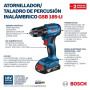 Kit Taladro Percutor GSB 185-LI + Llave de Impacto GDR 18V-200 Brushless + 2 Baterías 2.0Ah Bosch kit de herramientas - vista