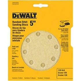 Disco de Lija DeWalt 5” Grano 80 Grueso Pack 5 Unidades DW4301-XJ Lijas