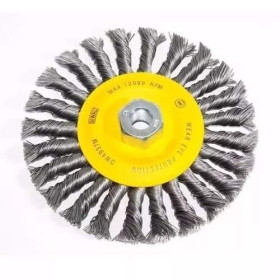 Grata rueda plana 6" trenzada M14 alambre carbono 0,020'' Herramienta inalambrica sin bateria