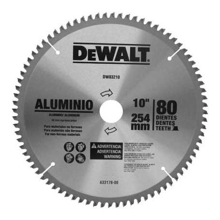 disco sierra 10'' - 80 dientes - corte aluminio madera