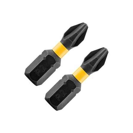 Punta para Atornillar Phillips PH2 25 mm DeWALT IR FlexTorq DWA1PH2IR2 2 Unidades Set punta philips