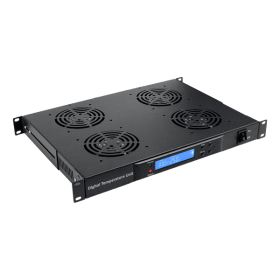 Kit de 4 Ventiladores 1U con Termostato para Rack de Telecomunicaciones y Servidores Rack y Gabinetes
