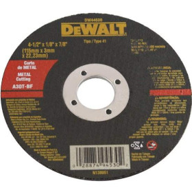 Disco Corte Metal DeWalt 4-1/2" x 3 mm DW44530 Accesorios de herramienta