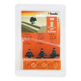 Set de Fresas para Molduras KWB Einhell 1/4" 49757020 Accesorios fresadoras