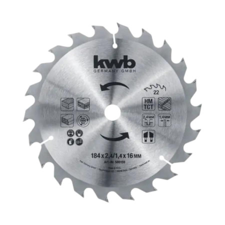 Disco Sierra Circular KWB 7-1/4" 24 Dientes 49586151