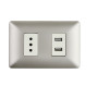 Enchufe Simple Stanford 10A 250V con USB Champagne 3948 Electricidad