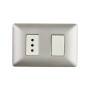 Interruptor Simple + Enchufe Stanford 10A 250V Champagne 3915 Electricidad