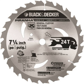 Disco De Sierra 7 1/4'' - 24 Dientes - Eje 5/8'' (16 mm) - Corte Medio Madera Black+Decker PR824 P Accesorios de herramienta