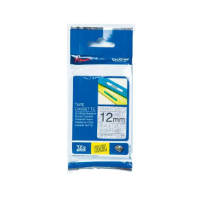CINTA LAMINADA NEGRO sobre PATRÓN ENCAJE PLATA 12M Brother Cintas Rotuladoras
