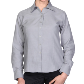 Blusa Oxford Manga Larga Gris Ropa de trabajo