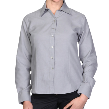 Blusa Oxford Manga Larga Gris Ropa de trabajo