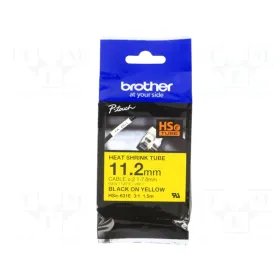 Cinta Termocontraíble Brother HSe-631E 12 mm Negro sobre Amarillo Cintas Rotuladoras