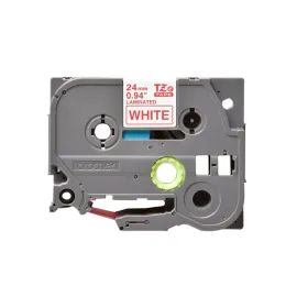 Cinta Rotuladora Brother TZe-252 Rojo sobre Blanco 24 mm Cintas Rotuladoras