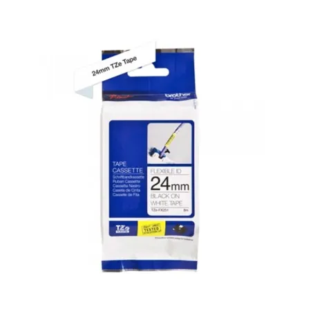 CINTA FLEXIBLE NEGRO sobre VERDE 24MM Brother Etiquetas de Impresora