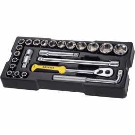 Juego de dados metrico mando 1/2" 23 piezas Stanley