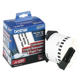 Etiqueta Continua Brother DK-4205 62 mm x 30,48 m Removible Original Etiquetas de Impresora