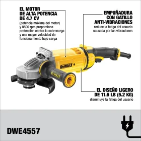 Esmeril Angular DeWalt DWE4557-B2C 7" 2400W Herramientas electricas