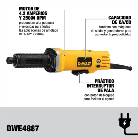 Rectificador 450W dewalt DWE4887-B2 Rectificadoras y esmeriles