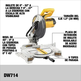 Sierra Ingleteadora 10  1.650W dewalt DW714-B2C Sierra Ingletadora