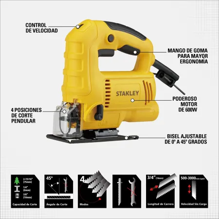 Sierra Caladora Stanley 600 Watts Herramientas