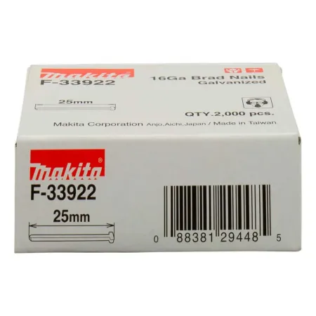Caja clavo Galvanizado makita 16GA 25 mm F-33922 Accesorios de herramienta