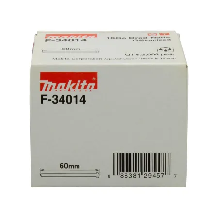 Caja de Clavos Galvanizados Makita 16GA 60 mm F-34014 (2.000 Unidades) Accesorios de herramienta