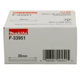 Caja de Clavos Galvanizados Makita 16GA 35 mm F-33951 (2.000 Unidades) Accesorios de herramienta