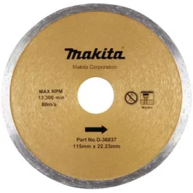 Disco Diamantado Makita 115 x 22,23 mm Borde Continuo D-36837 Accesorios de herramienta