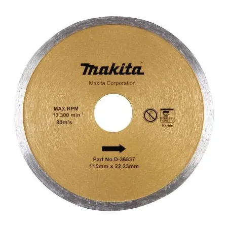 Disco Diamantado Makita 115 x 22,23 mm Borde Continuo D-36837 Accesorios de herramienta