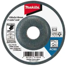 Disco Flexible 4-1/2" (115X3X22 Mm) Wa36, 2G, Blk Makita
