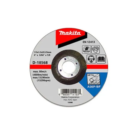 DISCO CORTE METAL 4-1/2 (115 X 3 X 22,23 mm.) C.D. / A30S-BF Makita