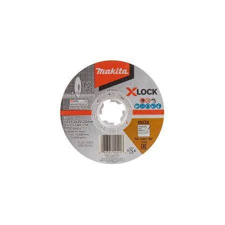 Disco Corte Acero Inox. 4-1/2 (115 x 1,2 x 22,23) A60T X-lock Makita E-00387 Accesorios discos