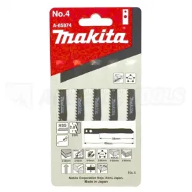 Hoja de Calar Makita Nº 4 60 mm 9 TPI para Madera, Plástico, Aluminio y Acero Dulce A-85874 Accesorios sierras caladoras