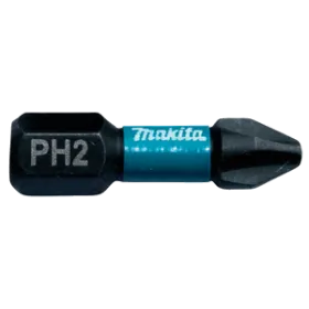 Punta Impact Black PH2 x 25 mm Makita B-63616 2 Piezas Accesorios de herramienta