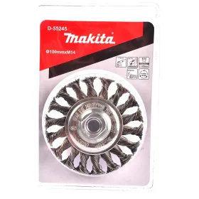 Rueda Plana de Alambre Trenzado Makita 100 mm x M14 Ø 0,50 mm D-55245 Gratas
