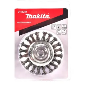 Rueda Plana de Alambre Trenzado Makita 115 mm x M14  0,50 mm D-55251 Gratas
