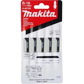 Set 5 Hojas de Caladora Makita B-18 14 TPI x 45 mm para Madera y Plástico (Cortes Curvos) A-85709 Accesorios de herramienta