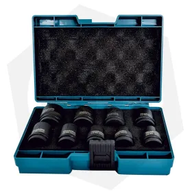 Set Dados Impacto 9pz (8, 10, 13, 16, 17, 18, 19, 21, 24mm) Cuadrante 1/2 Makita Accesorios de herramienta