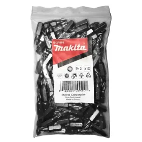 Set de Puntas para Atornillar Makita B-25002 SQ2 25 mm 100 Piezas en Bolsa Puntas phillips