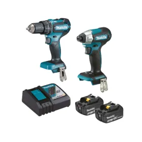 Taladro/Atornillador Percutor + Atornillador de Impacto 18V Inalámbrico Makita Taladro percutor inalambrico