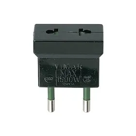 Adaptador Enchufe Euroamericano Vimar 10A S10 Negro 01352 Enchufes electricos