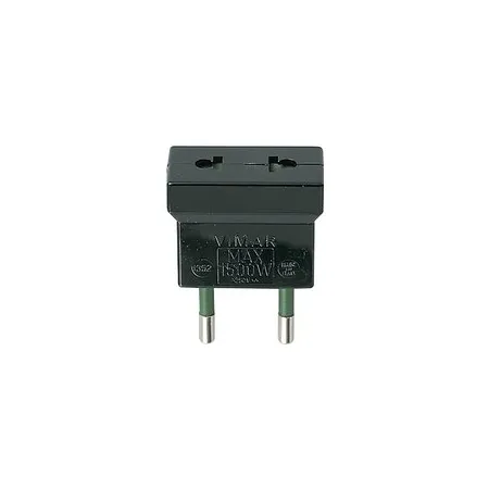 Adaptador Enchufe Euroamericano Vimar 10A S10 Negro 01352 Enchufes electricos