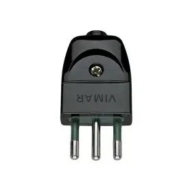 Enchufe Macho Vimar 2P+T 10A S11 Blanco y Negro Electricidad