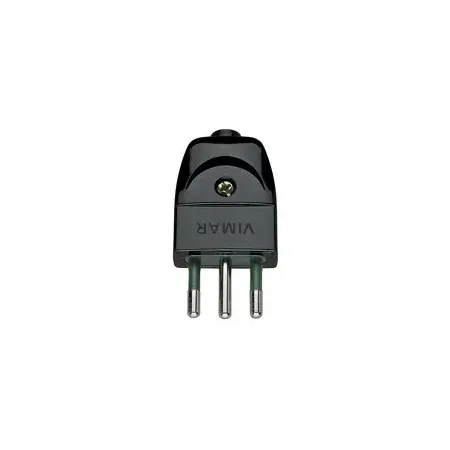Enchufe Macho Vimar 2P+T 10A S11 Blanco y Negro Electricidad