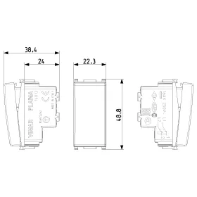Interruptor Cruzado Vimar 1P 16AX Blanco 14013 Enchufes electricos