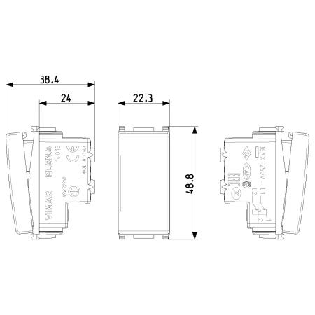 Interruptor Cruzado Vimar 1P 16AX Blanco 14013 Enchufes electricos