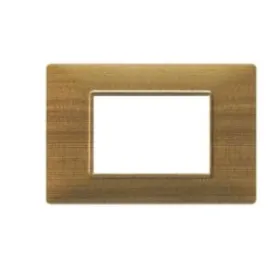 Placa Vimar Plana 3 Módulos Tecnopolímero Abeto 14653.32 Ferreteria